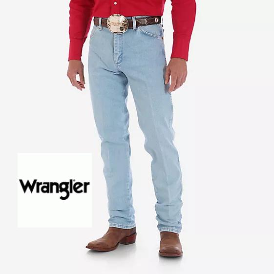 Wrangler Mens Cowboy Cut 13MWZ Jeans in Bleach Wash