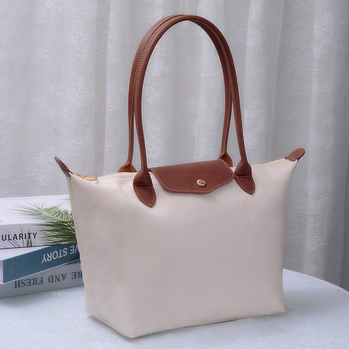 HM784 Hila 16 inch Nylon Tote Bag: Navy