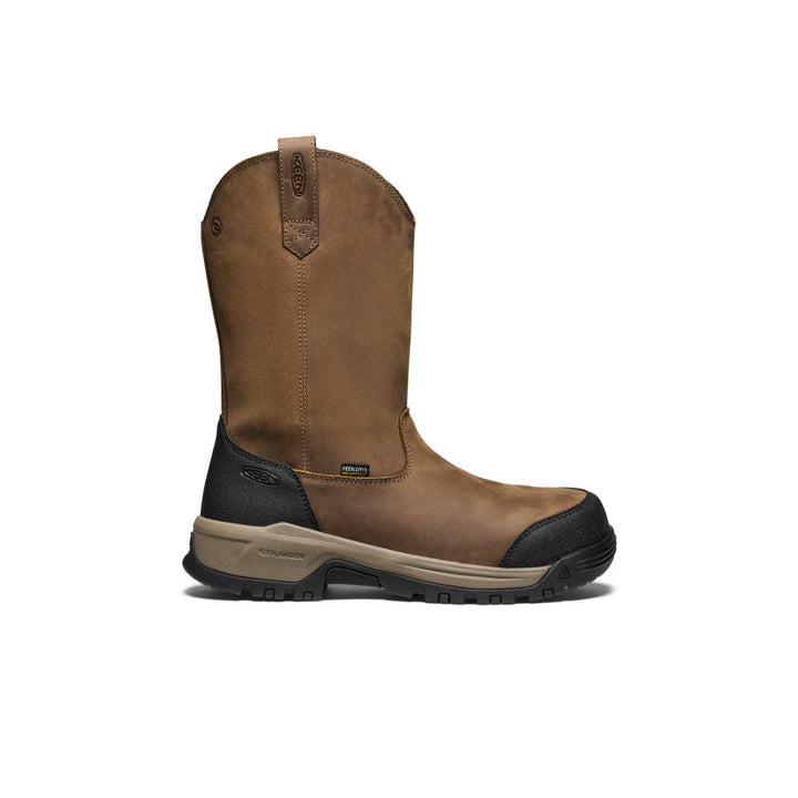 KEEN Evanston Pull-On Waterproof Carbon Toe Boot – Bison/Black (Style 1030500)
