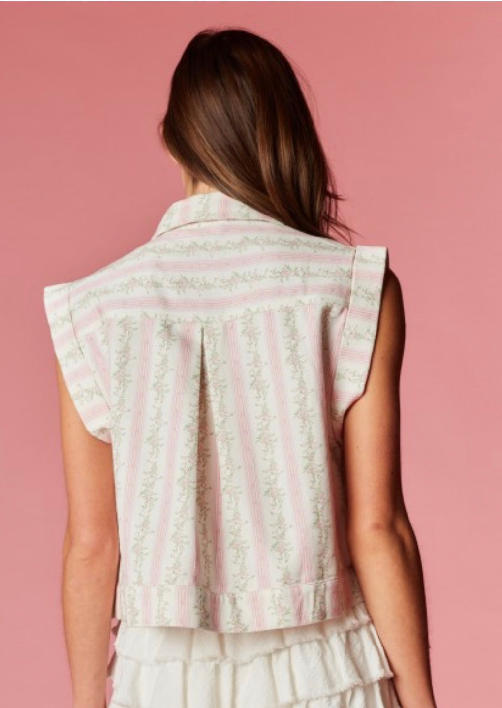 IVORY SWEATER WITH PINK RIBBON DETAILS