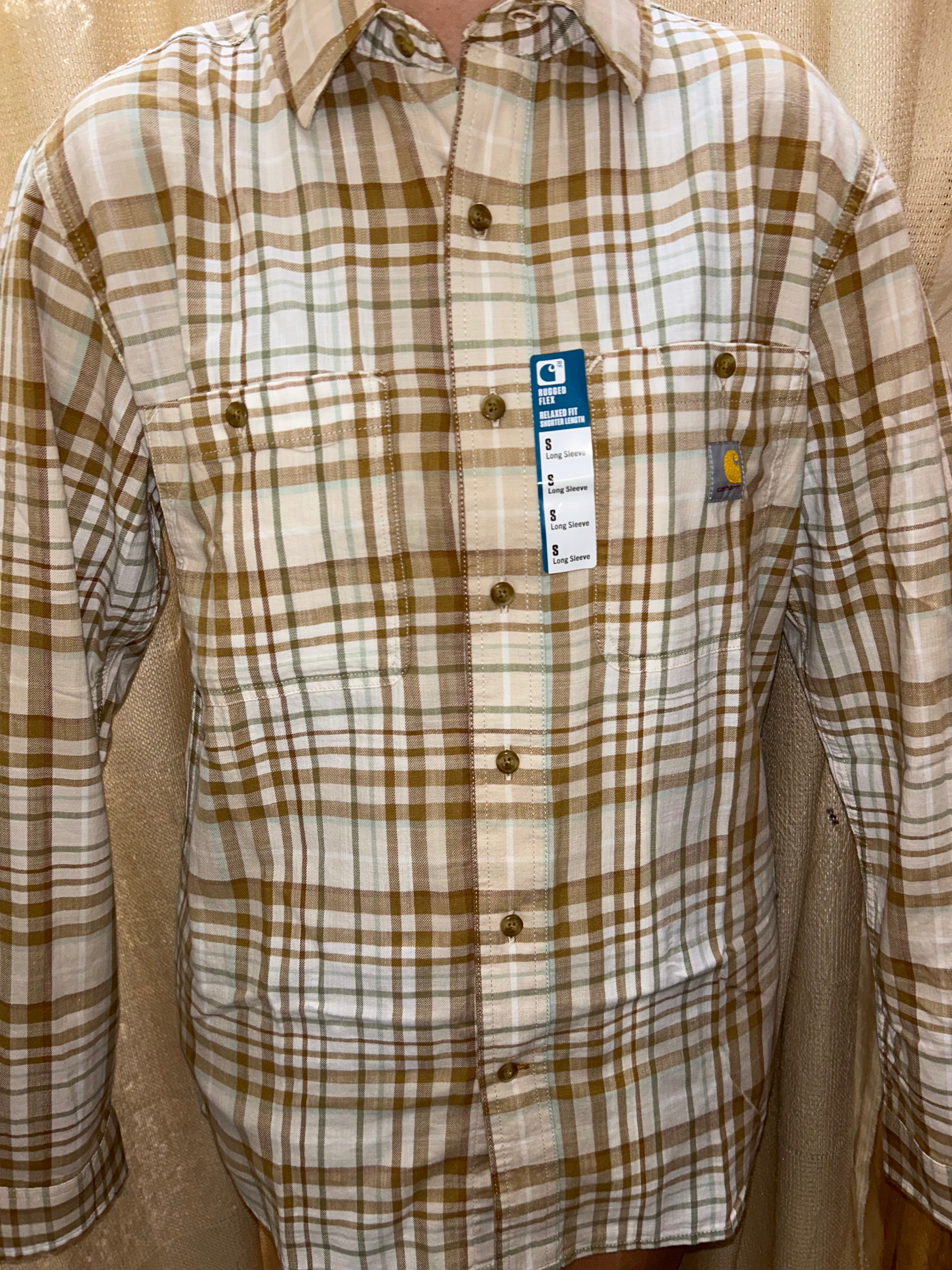 Carhartt Rugged Flex Lightweight Plaid Shirt – Relaxed Fit (107014)