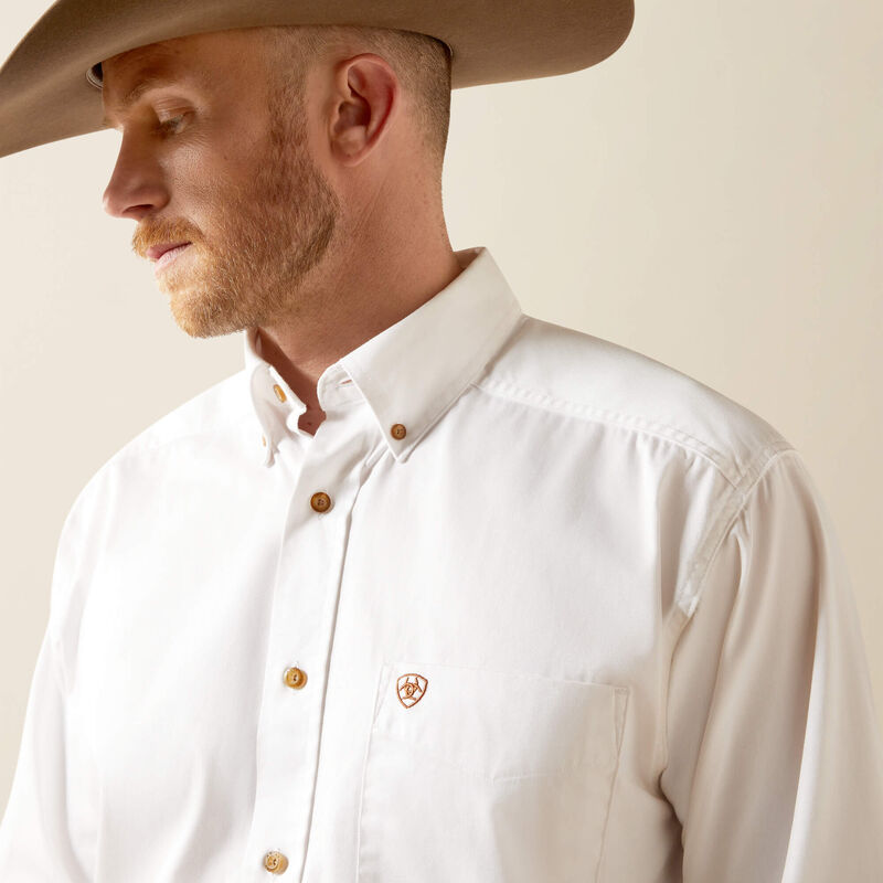 Ariat Solid Twill Classic Fit Shirt – White (10000503)