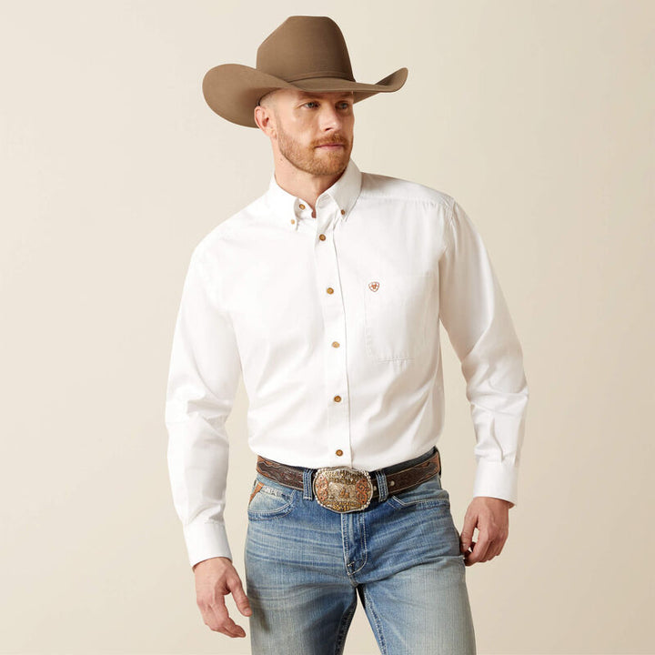 Ariat Solid Twill Classic Fit Shirt – White (10000503)