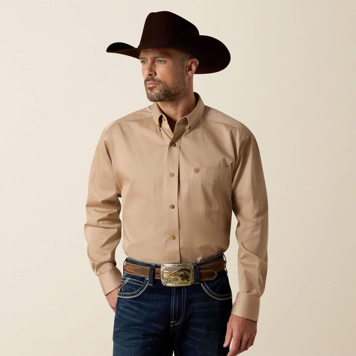 Ariat Solid Twill Classic Fit Shirt – Khaki (10000505)