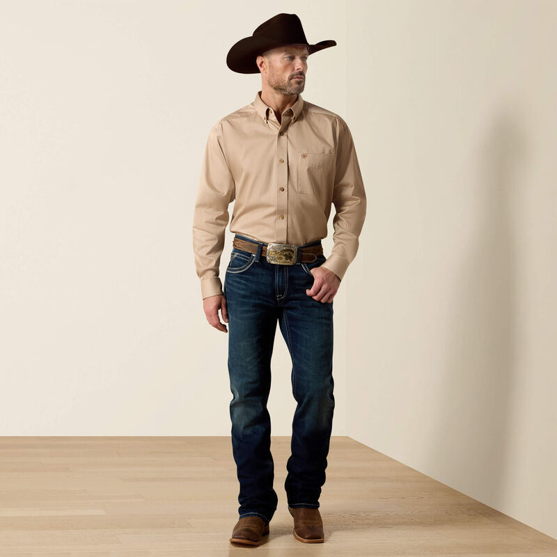 Ariat Solid Twill Classic Fit Shirt – Khaki (10000505)