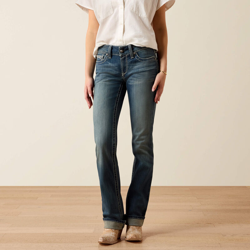 Ariat R.E.A.L. Mid Rise Icon Stackable Straight Leg Jean – 10017217