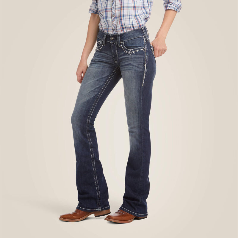Ariat REAL Mid Rise Boot Cut Jean – Marine (10017510)
