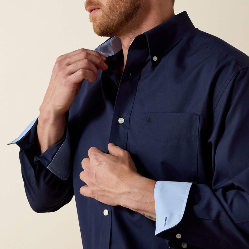 Ariat Wrinkle Free Solid Classic Fit Shirt – Navy Blue (10020330)