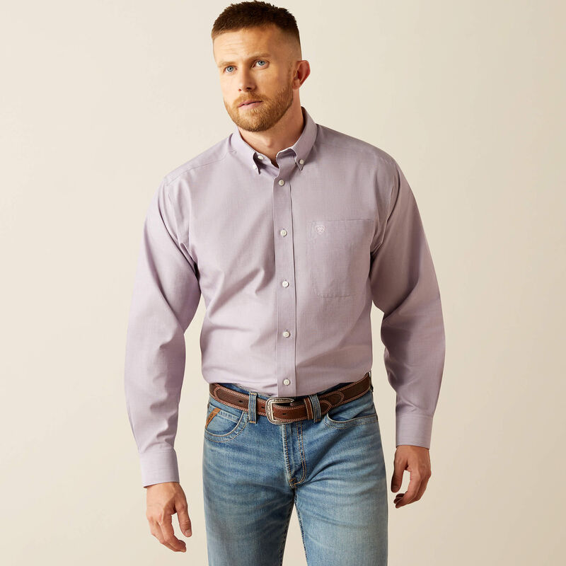 Ariat Wrinkle Free Solid Classic Fit Shirt – Lilac (10058805)
