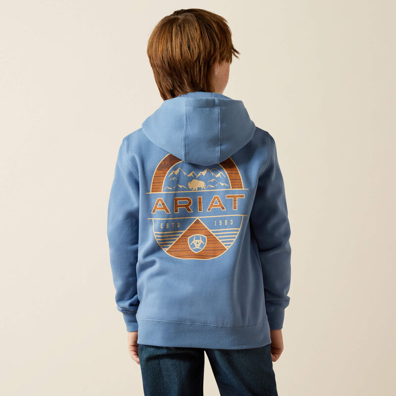 Ariat®Kids Rebar All-Weather Full-Zip Hoodie – Coronet Blue