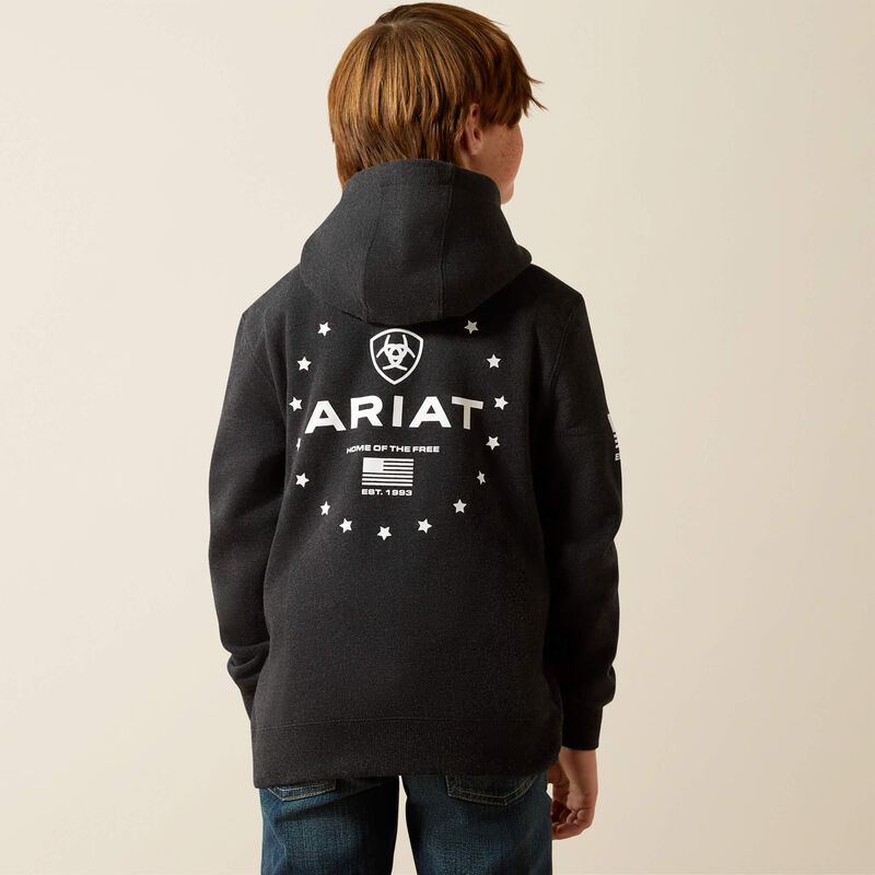 Ariat® Kids  Rebar All-Weather Full-Zip Hoodie – Charcoal Heather (P33403)