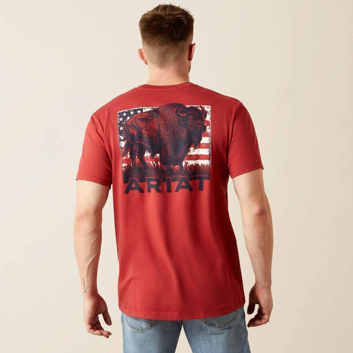 Ariat Buffalo Flag Graphic Tee – Style 10065897 (100% Cotton)