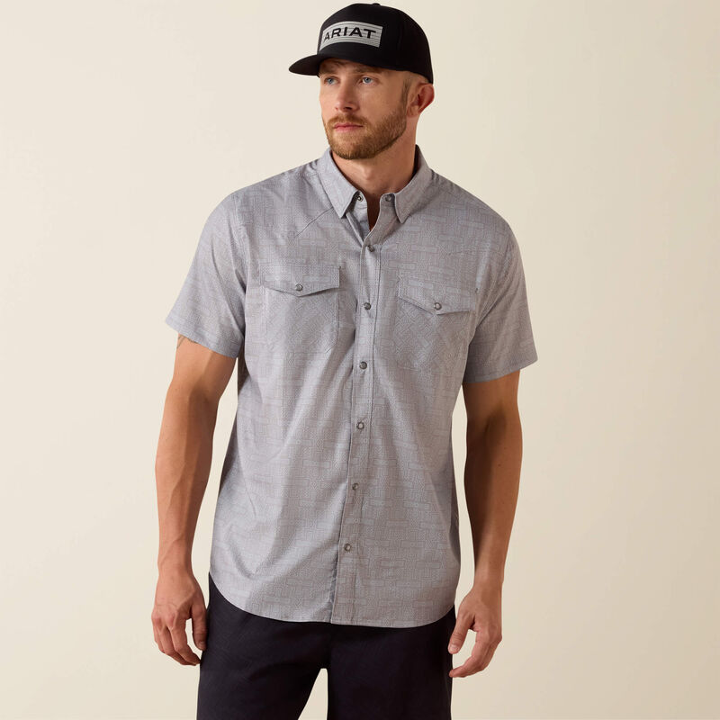 Ariat Printed VentTEK Western Fitted Snap Shirt – Sky Rocket | 10071044