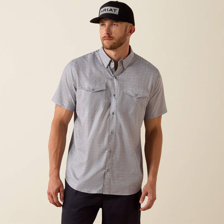 Ariat Printed VentTEK Western Fitted Snap Shirt – Sky Rocket | 10071044