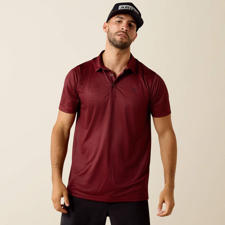 Ariat All Over Print Fitted Polo – Men’s Performance Western Polo (10071092)
