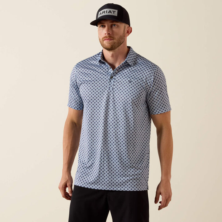 Ariat All Over Print Fitted Polo – Men’s Performance Western Polo (10071093)