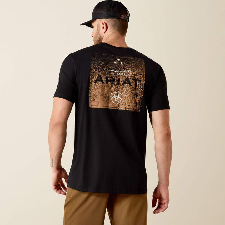Ariat Boot Leather Patch Classic Fit T-Shirt – Men’s 100% Cotton Graphic Tee (10071159)