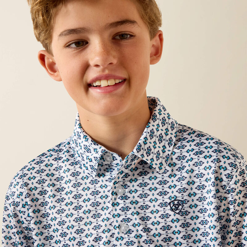 YTH All Over Print Polo WHITE SOUTHWEST TRIANGLE 10073489