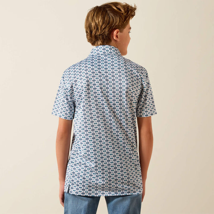 YTH All Over Print Polo WHITE SOUTHWEST TRIANGLE 10073489