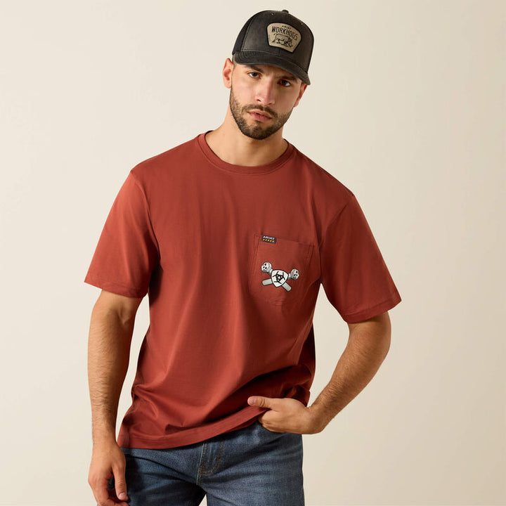 Ariat® Men’s Rebar® Cotton Strong™ Bolt Skull T-Shirt (10071369)