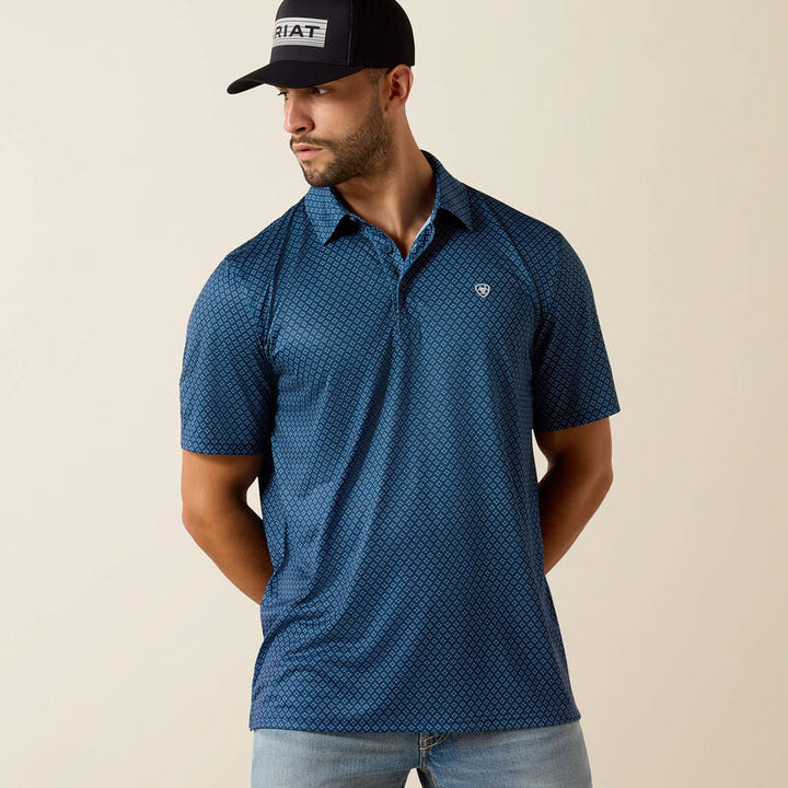 Ariat All Over Print Polo – Men’s Performance Western Polo (10071495)