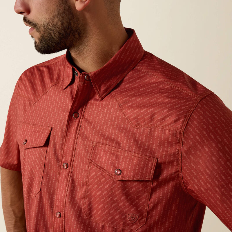 MNS Printed VentTEK Western Fitted Snap Shirt CHILI OIL 10073421
