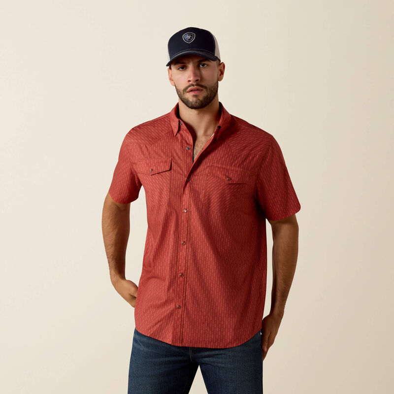 MNS Printed VentTEK Western Fitted Snap Shirt CHILI OIL 10073421