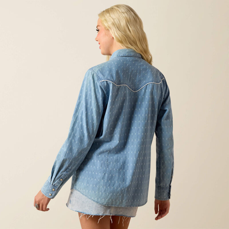WMS Jade Western Snap Shirt CHAMBRAY DOBBY 10073435