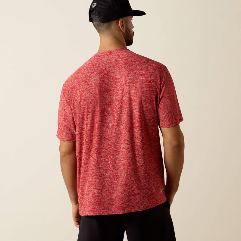 MNS Ariat Patriot Stripe T-Shirt HAUTE RED HEATHER 10073441