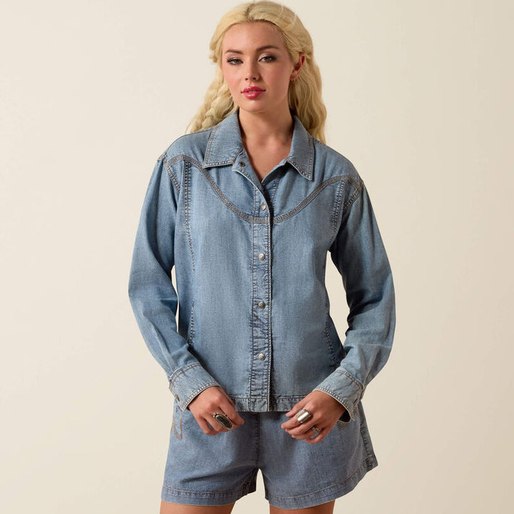 WOMENS ARIAT DENIM BONFIRE SHACKET: 10073555