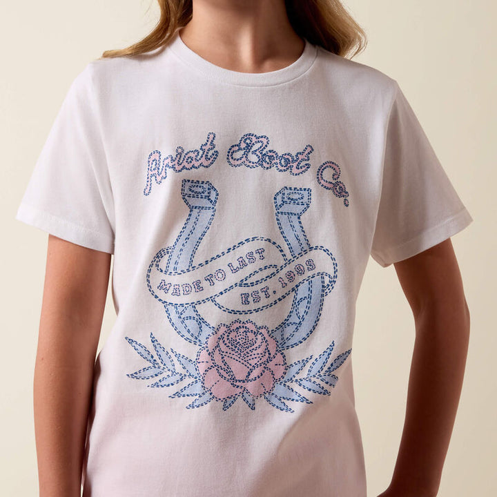 YTH Ariat Western Collage T-Shirt WHITE 10078387