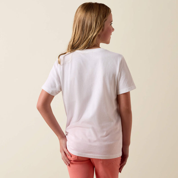 YTH Ariat Western Collage T-Shirt WHITE 10078387