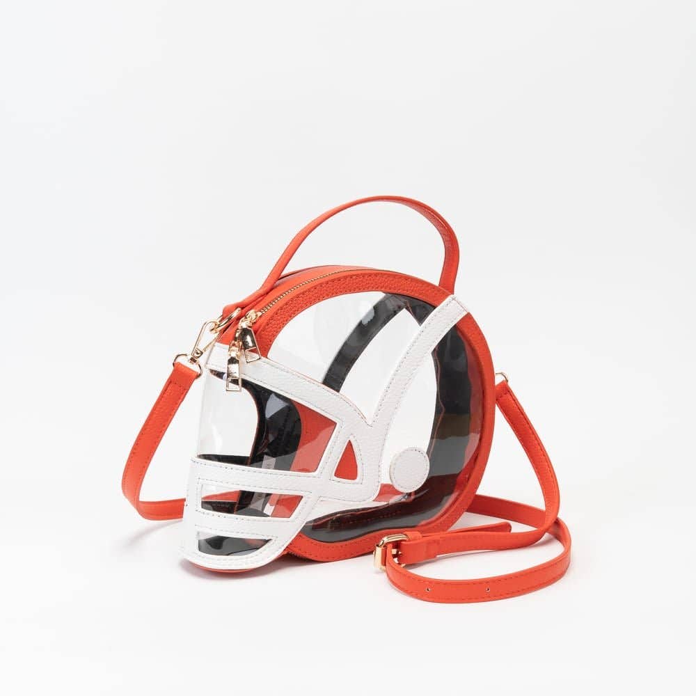 TG10902 Clear Gameday Football Helmet Satchel/Crossbody Bag: Burgundy