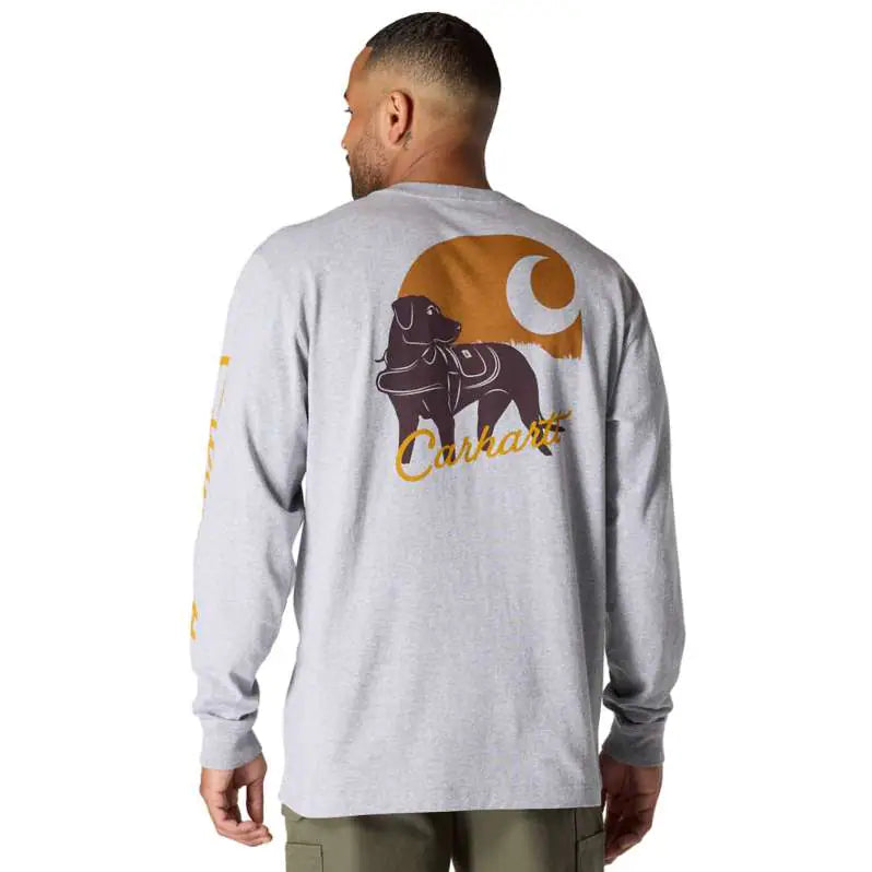 Carhartt® Loose Fit Heavyweight Long-Sleeve Dog Graphic Pocket Tee – Style 107042