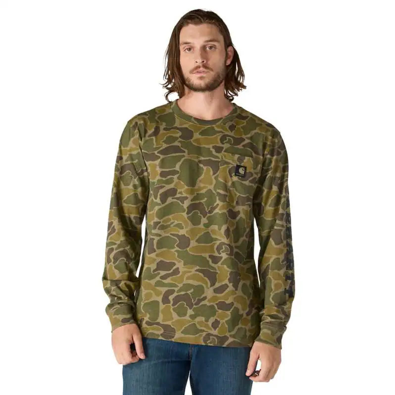 Carhartt® Heavyweight Camo Logo Pocket Long-Sleeve T-Shirt – Relaxed Fit (107043)