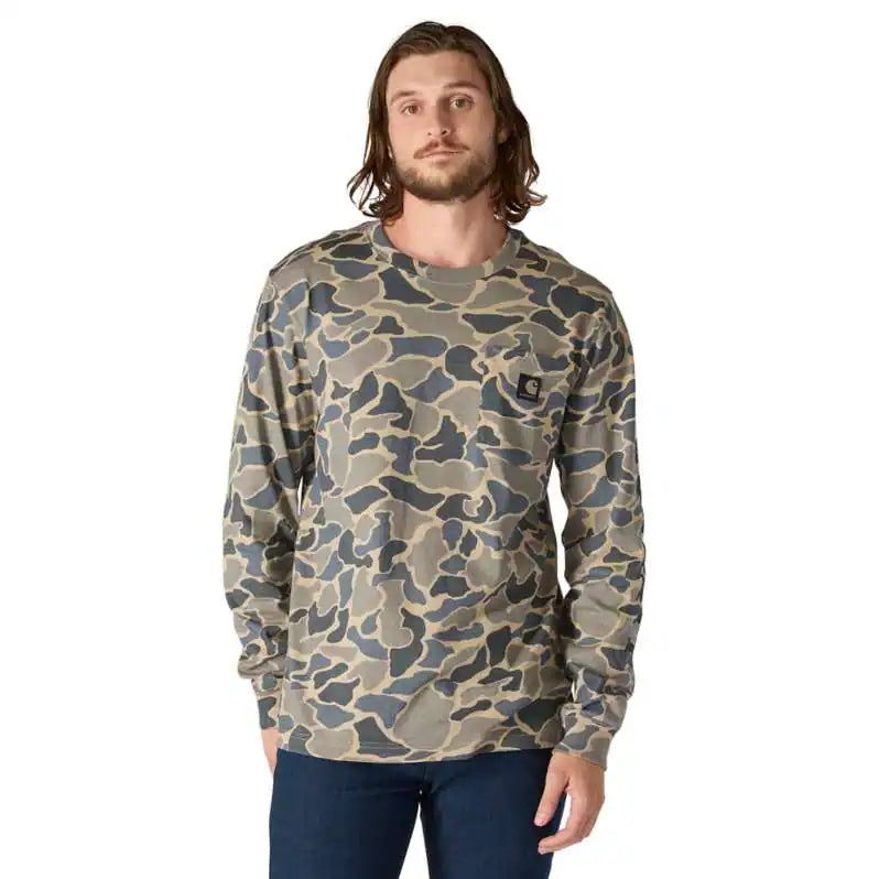Carhartt® Heavyweight Camo Logo Pocket Long-Sleeve T-Shirt – Relaxed Fit (107043)