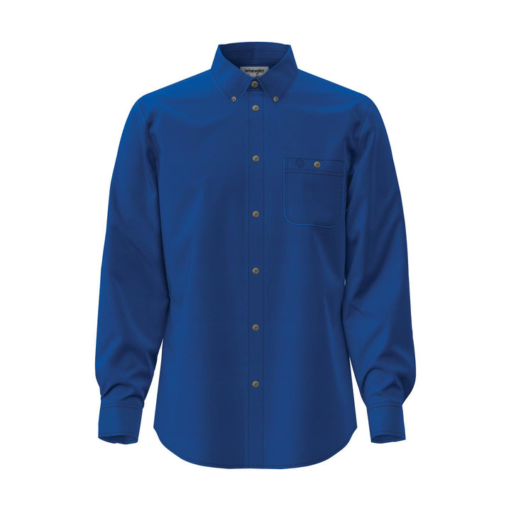 Wrangler® George Strait Solid Long Sleeve Shirt – Relaxed Fit – Royal Blue (10MGS273B)