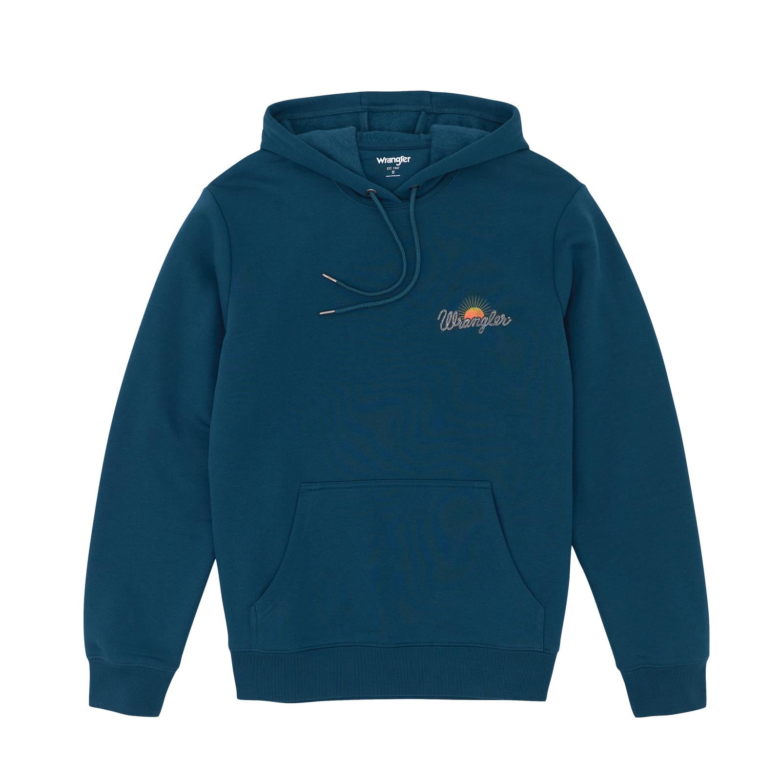 Wrangler® Men's Desert Logo Graphic Pullover Hoodie – Reflecting Pond (112365727)