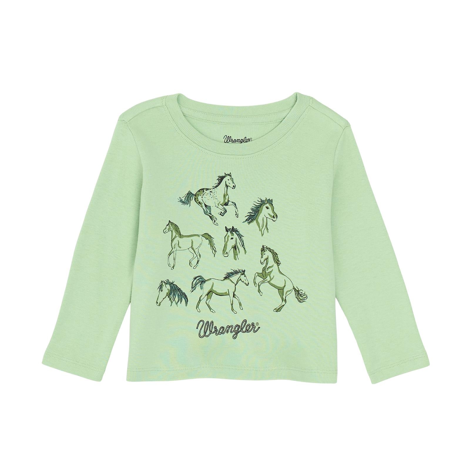 Wrangler® Baby/Toddler Girls' Long Sleeve Western Graphic Tee – Green (112367499)