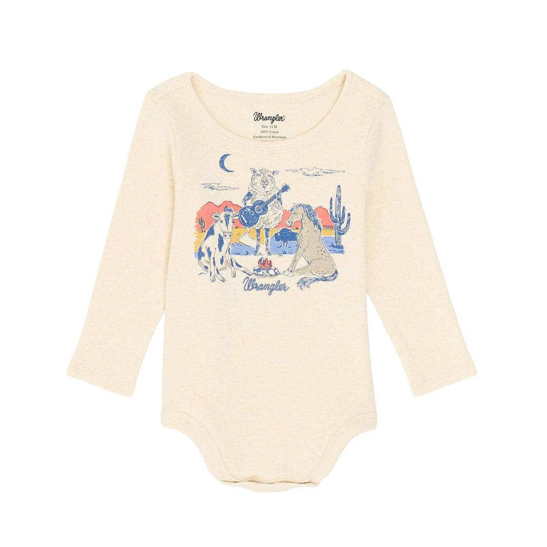 112367542 - Wrangler® Baby Girl Bodysuit - OatmealWrangler® Baby Girls' Desert Graphic Knit Bodysuit – Oatmeal (112367542)