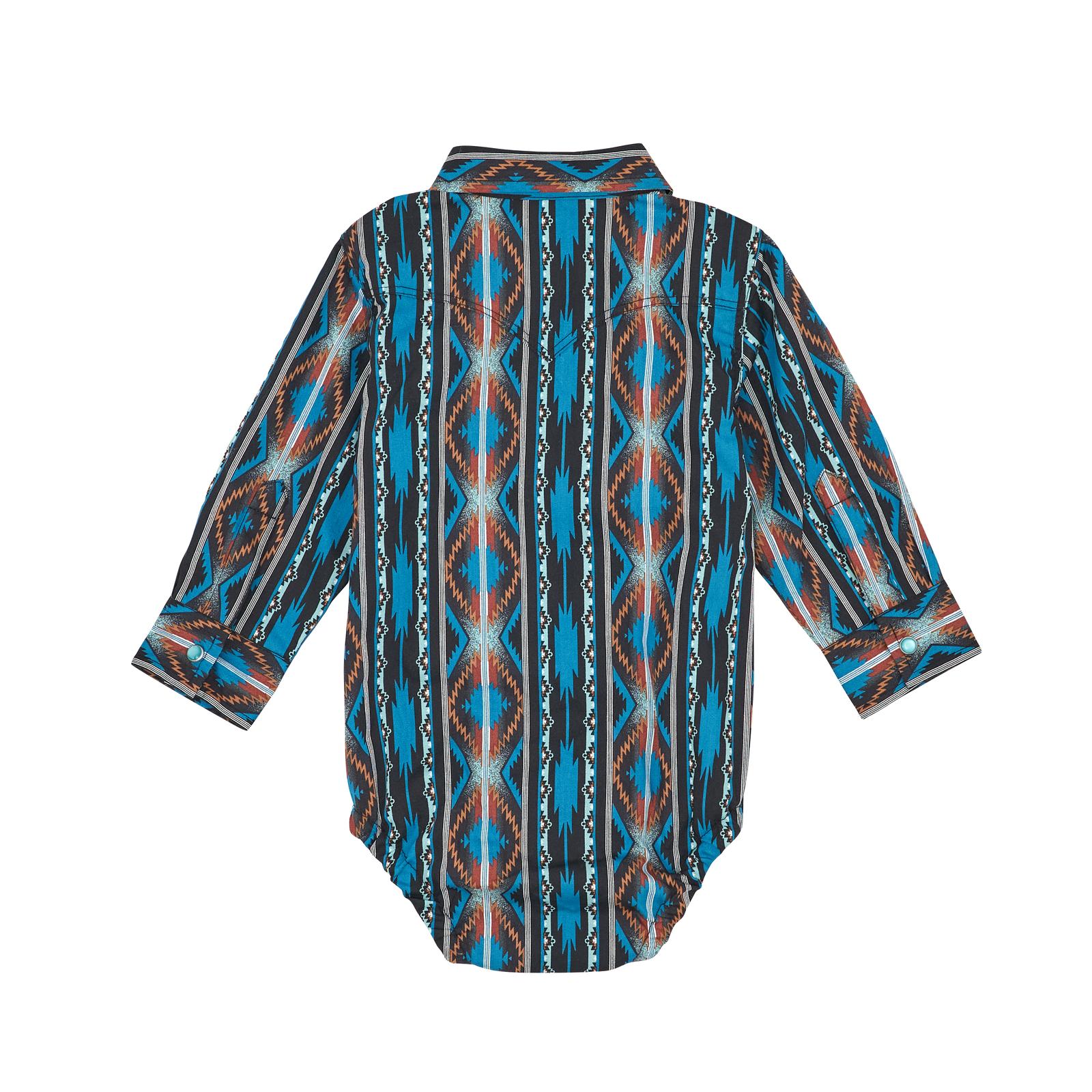 Wrangler® Baby Boy Long Sleeve Bodysuit – Turq Multi (Style 112367737)