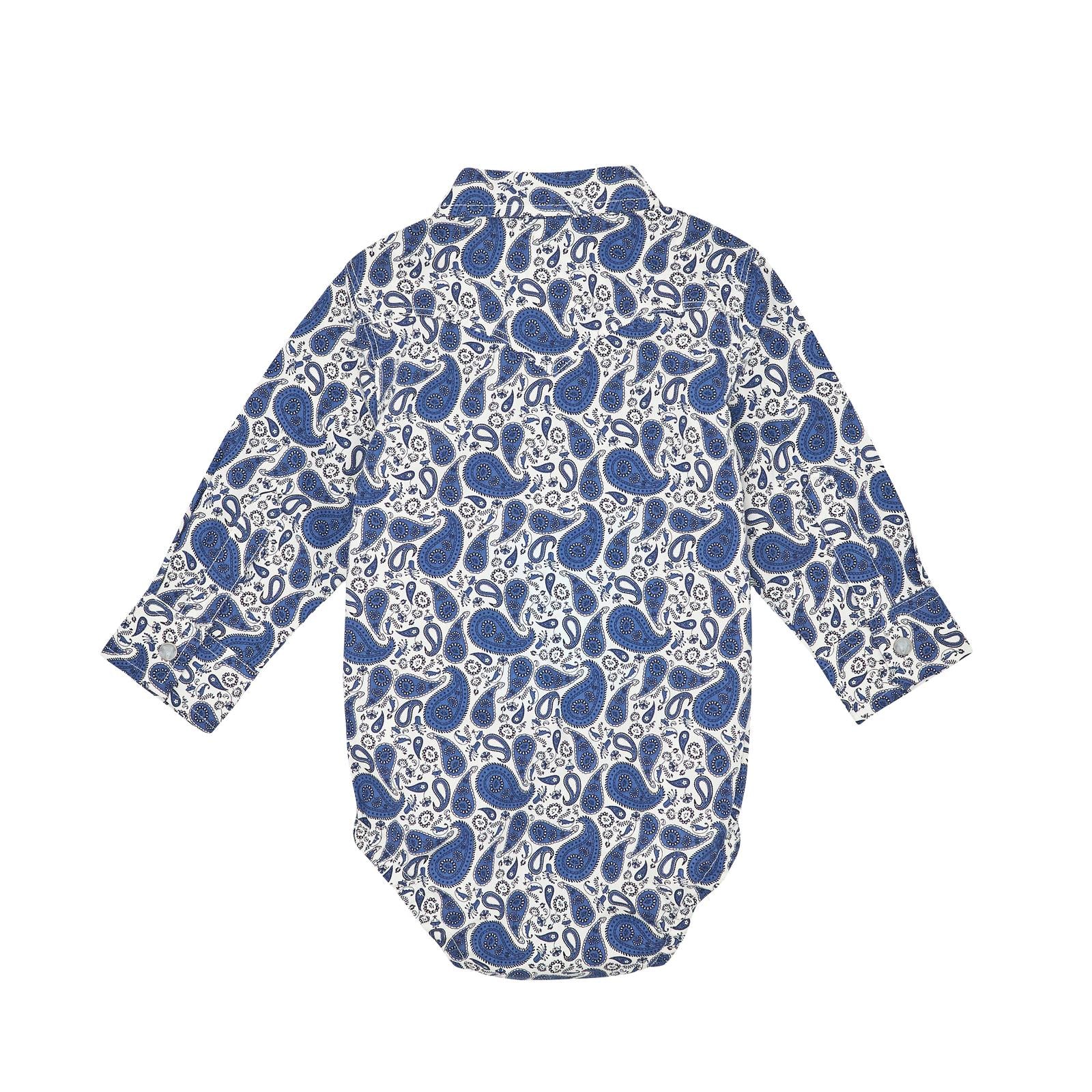 Wrangler® Baby Boy Long Sleeve Western Snap Bodysuit – Atlantic Paisley (112367742)