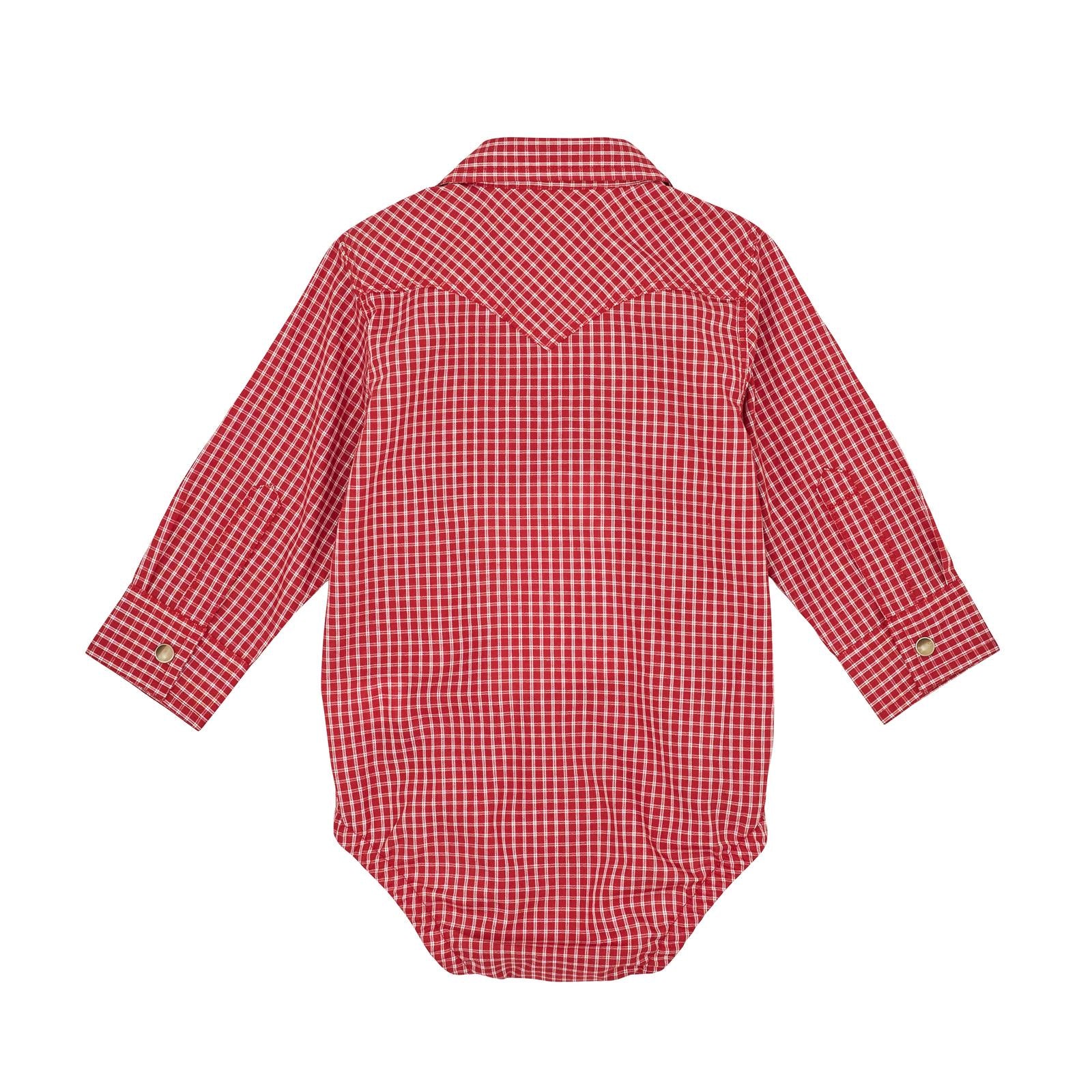 Wrangler® Baby Boy Long Sleeve Western Snap Bodysuit – Red Rooster Plaid (112367743)