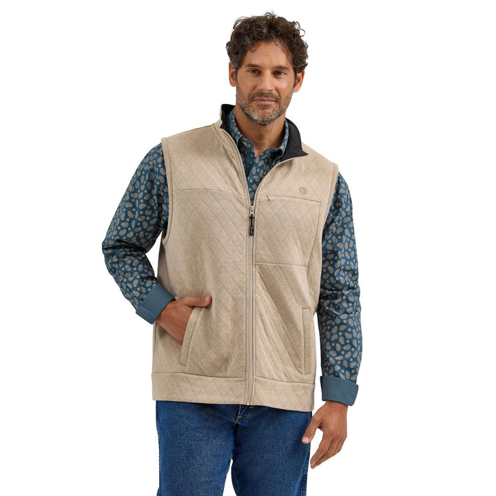 Wrangler George Strait Full Zip Vest – Tan (112367932)