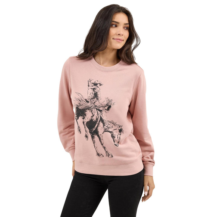 Wrangler Retro “Rodeo” Misty Rose Crew Sweatshirt – Regular Fit Pastel Pink