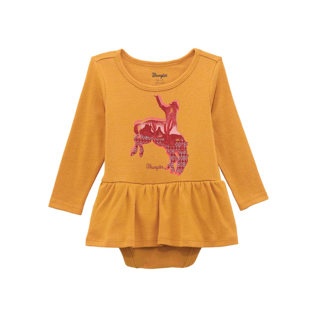 Wrangler Baby Girl Horse Graphic Skirted Bodysuit - Mustard (112371930)