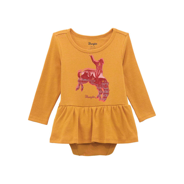 Wrangler Baby Girl Horse Graphic Skirted Bodysuit - Mustard (112371930)