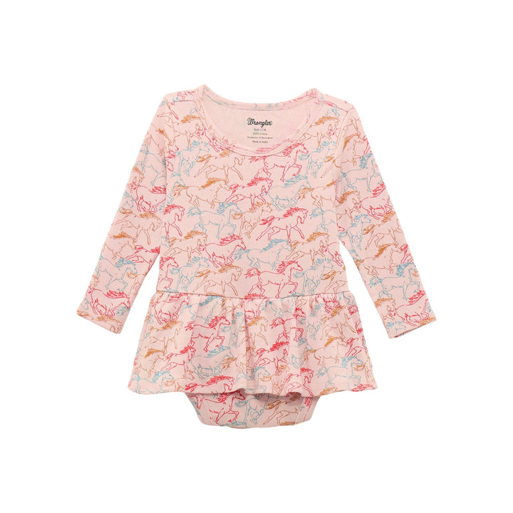 Wrangler Baby Girl Skirted Bodysuit – Pink Print (Style 112371931)