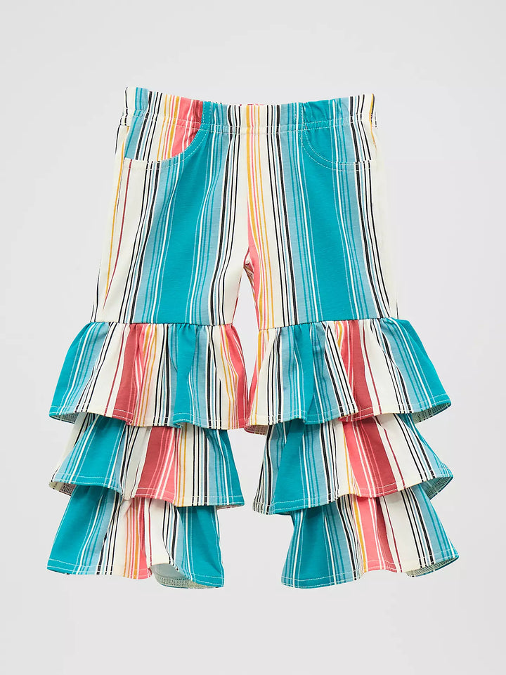 Wrangler Little Girl’s Printed Tiered Flare Jean – Stylish Stretch Denim Pants for Kids (112372426)