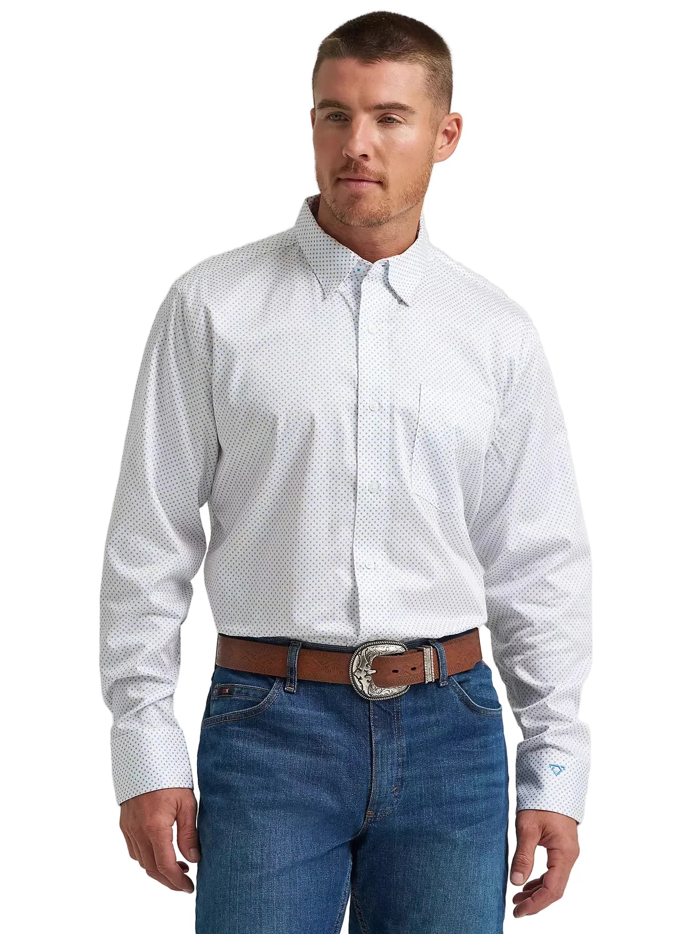 Wrangler® George Strait Relaxed Fit Shirt – Men’s Western Button-Down – Peach (112374610)